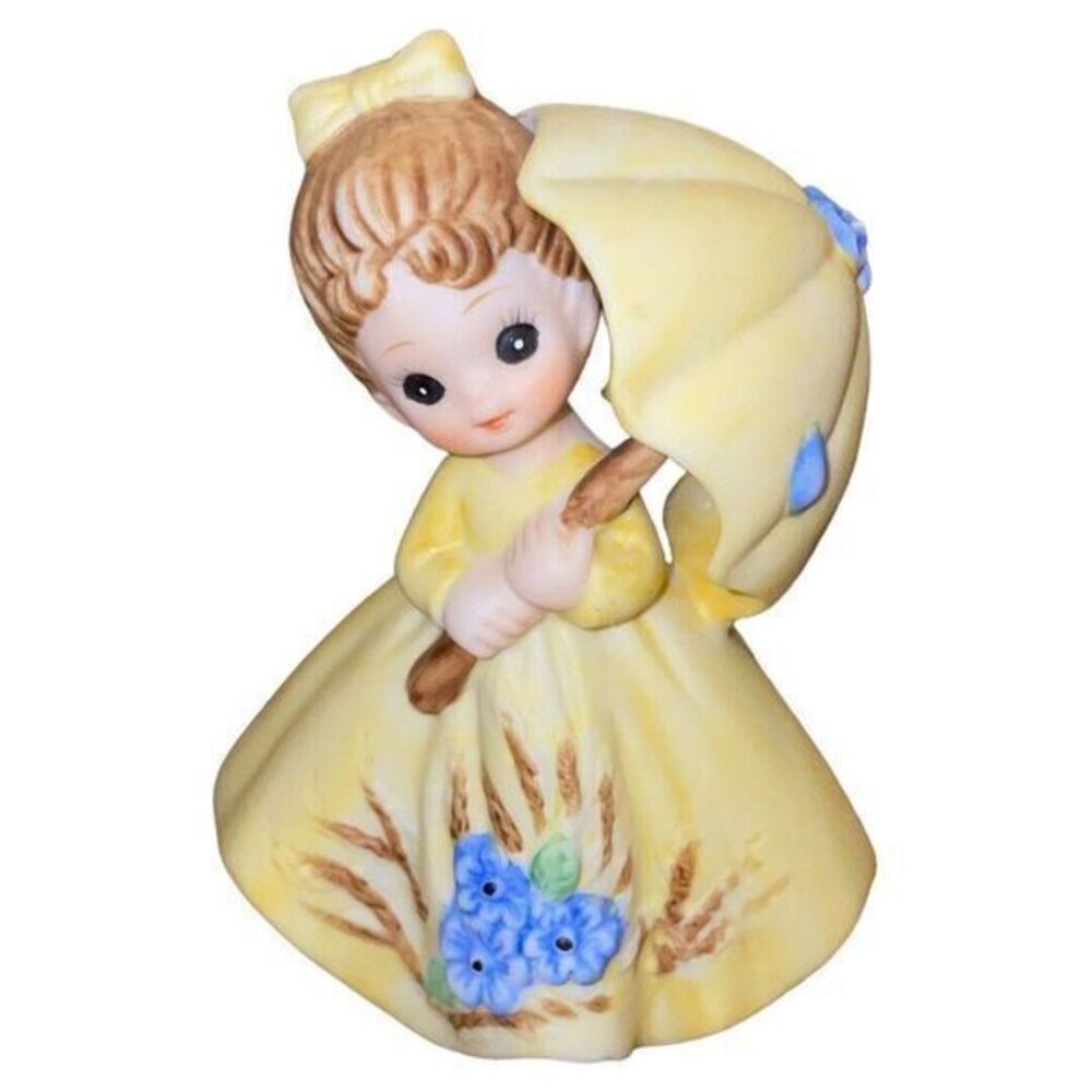 Vintage JOSEF Original Calendar Girl George Good Figurine April‎ Showers